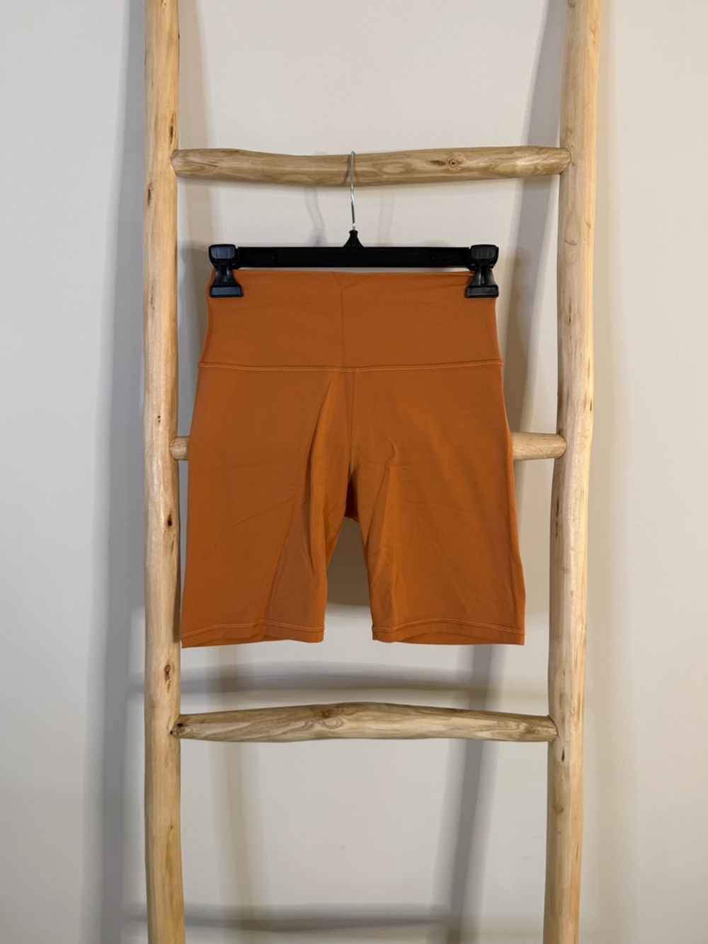 Athleta High-Waist Rust Orange Bike Shorts